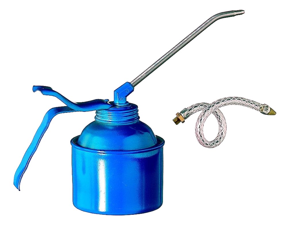 Burette huile à pression-300 ml-bleu St-EWZP-bec rigide-165 mm - Pressol -  03 912