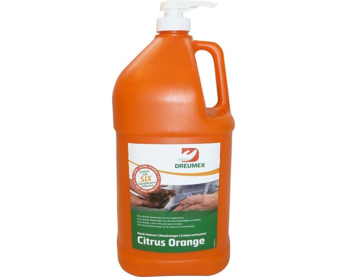 Nettoyant-pour-les-mains-3.78-L,-orange,-flacon-avec-pompe